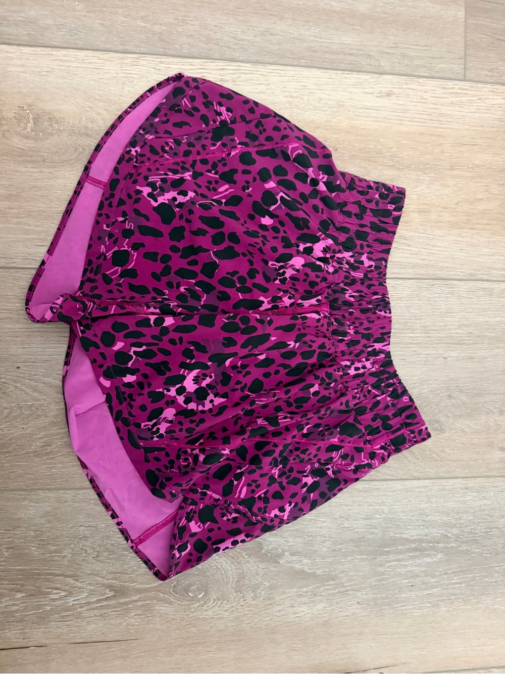 Lululemon Pink Leopard Print Athletic Shorts
